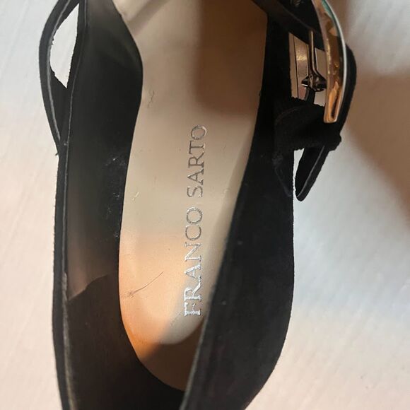 Franco Sarto Women's Black Suede 4" Heel T-Strap MaryJanes SZ 9.5*FLAWED - Picture 2 of 8